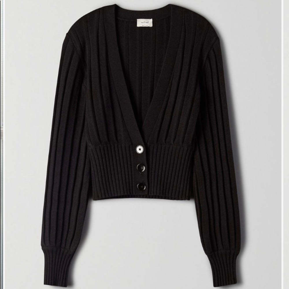 Aritzia plunge front cardigan sweater. XS. Black.